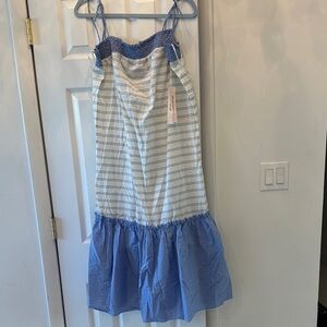 black white trim dress Frankies Bikinis Sweet Dreams Poplin Mini Dress in Black